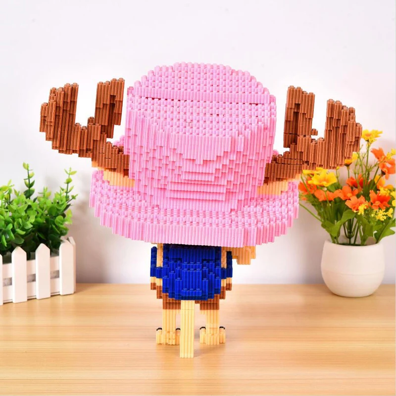 DUZ 8632 Аниме one piece Тони Чоппер олень пират 3D модель DIY Мини строительные блоки кирпичи игрушки для детей 34 см высотой без коробки