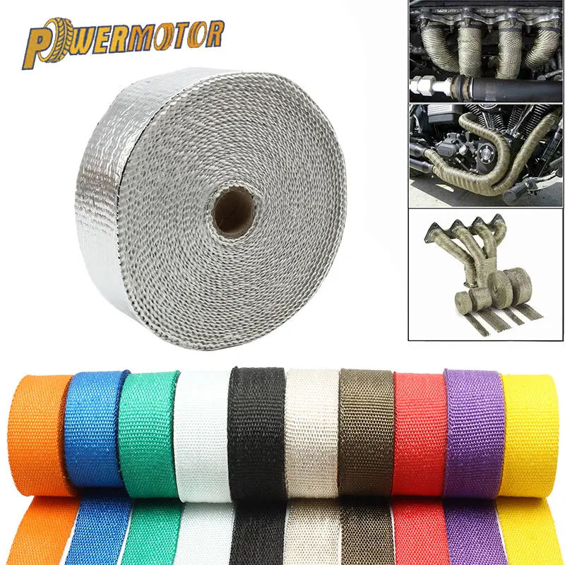 Motorcycle Exhaust 5cm*5m Exhaust Heat Incombustible Turbo Manifold Thermal Exhaust Tape Mainfold Heat Insulation Cloth Roll