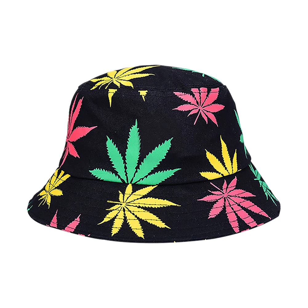 

Шляпа рыболовная хлопковая в стиле хип-хоп с принтом кленовых листьев