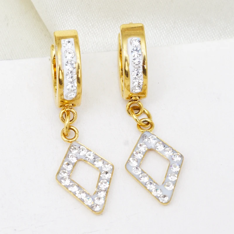 2020 новые серьги кольца из нержавеющей стали для женщин женские Стразы Золото