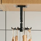 Кухонный вращающийся крючок, настенный кухонный стеллаж для хранения посуды, органайзер для шкафа, крючок для хранения, вешалка для ложек