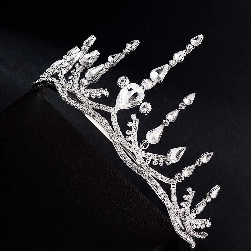 Тиары-короны для невесты FORSEVEN с кристаллами в стиле ретро барокко королевская