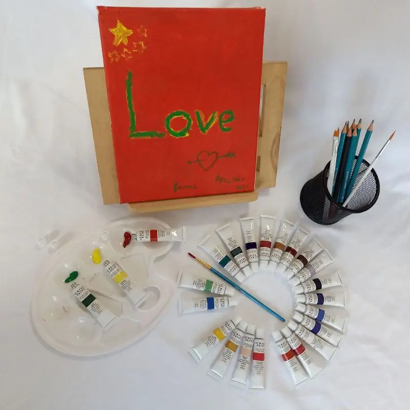 

Acrylic Paint Set 24 Color Tubes of 0.4 oz (12 ml) Art Set for Kids Students Painting Canvas
