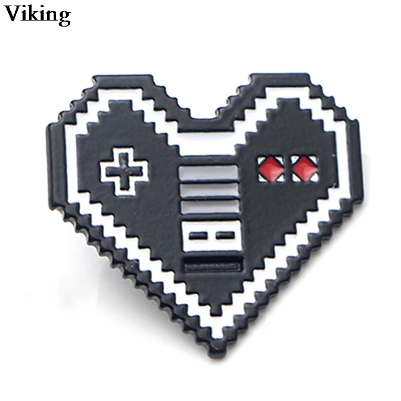 1 шт. значки в форме сердца для игровой консоли креативные эмалированные броши