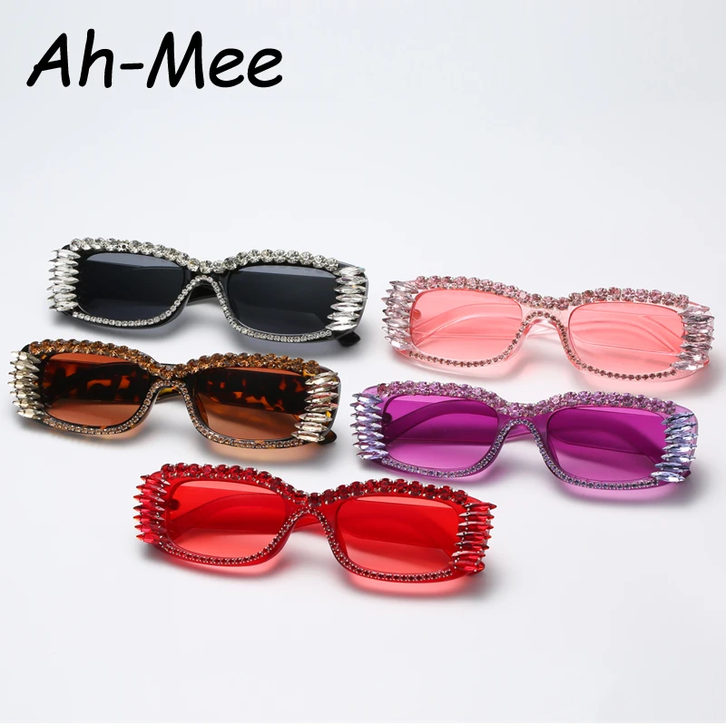 

Square Diamond Sunglasses Women Luxury Personality Punk Rectangle Sun Glasses Female Retro Rhinestone Decoration Oculos UV400