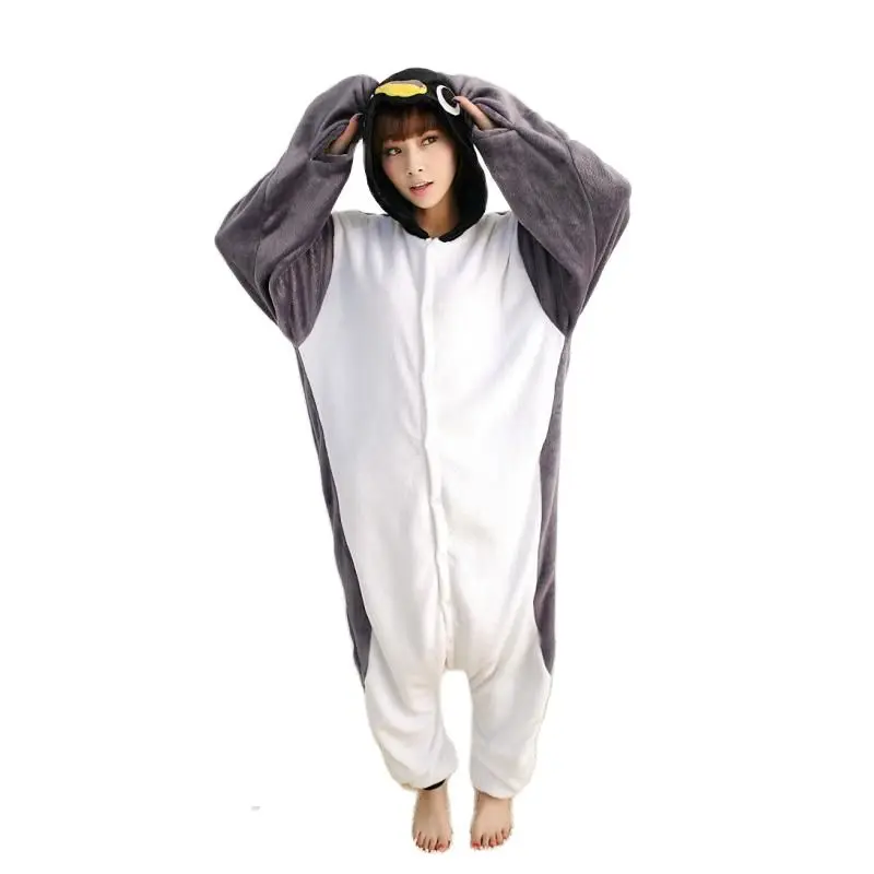 

Кигуруми серые Пингвины пижамы-комбинезоны с животными мультяшный Костюм Косплей пижамы взрослые комбинезоны вечерние платья Хэллоуин пи...