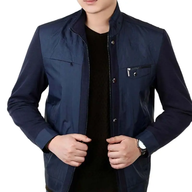 Демисезонная модная куртка мужское пальто тонкая деловая куртка-бомбер для