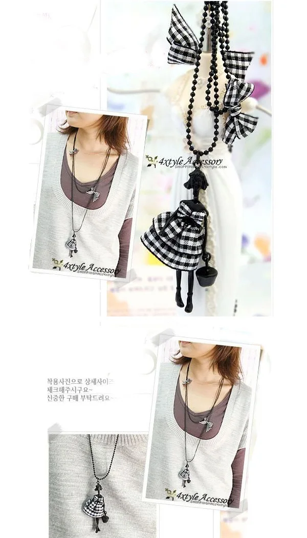 Корейский чай выбор девушки лук двухслойный длинный ожерелье свитер цепь |