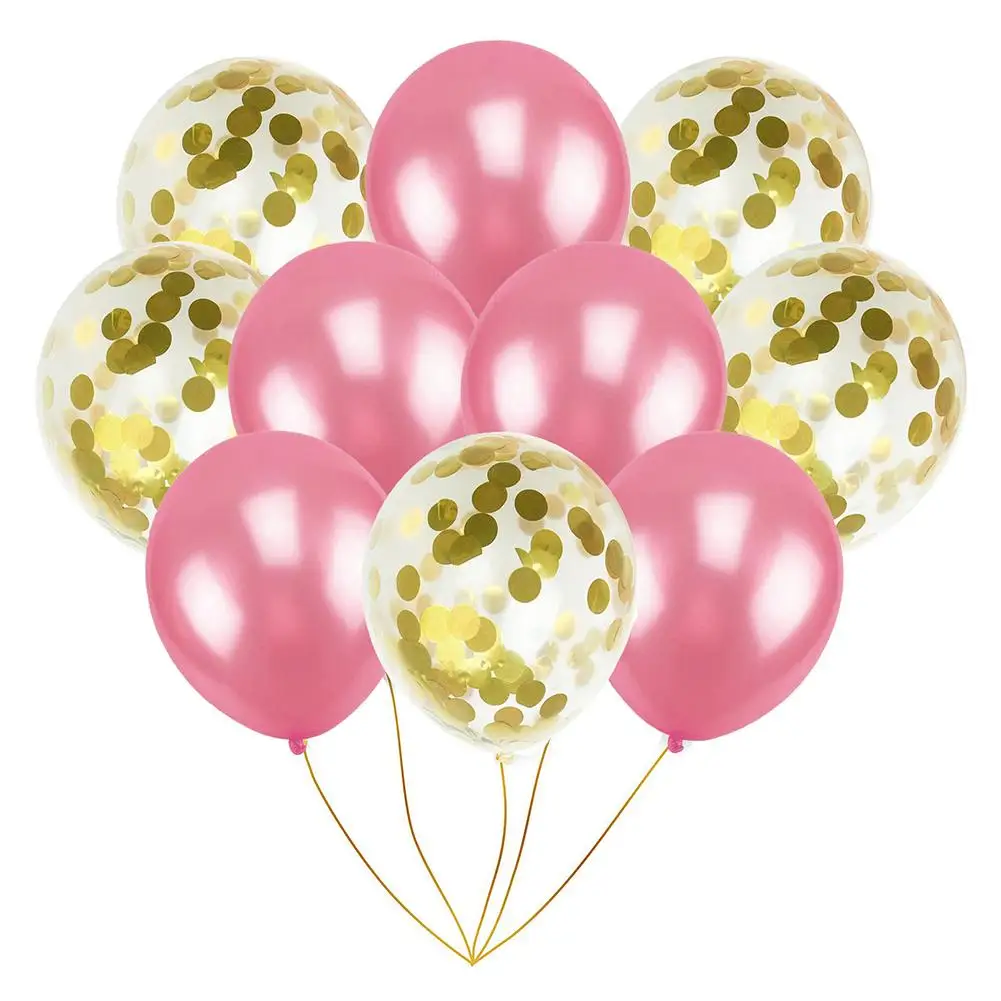 

10pcs 12inch Transparent Latex Balloon Romantic Wedding Decoration Rose Gold Sequins Balloons Birthday Party Supplies