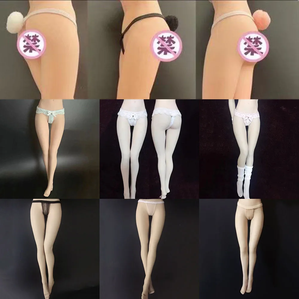 

1/6 Scale Women's Sexy Urban Lace Thong Transparent Mesh Panties Rabbit Tail Panties for 12 Inch Action Figure