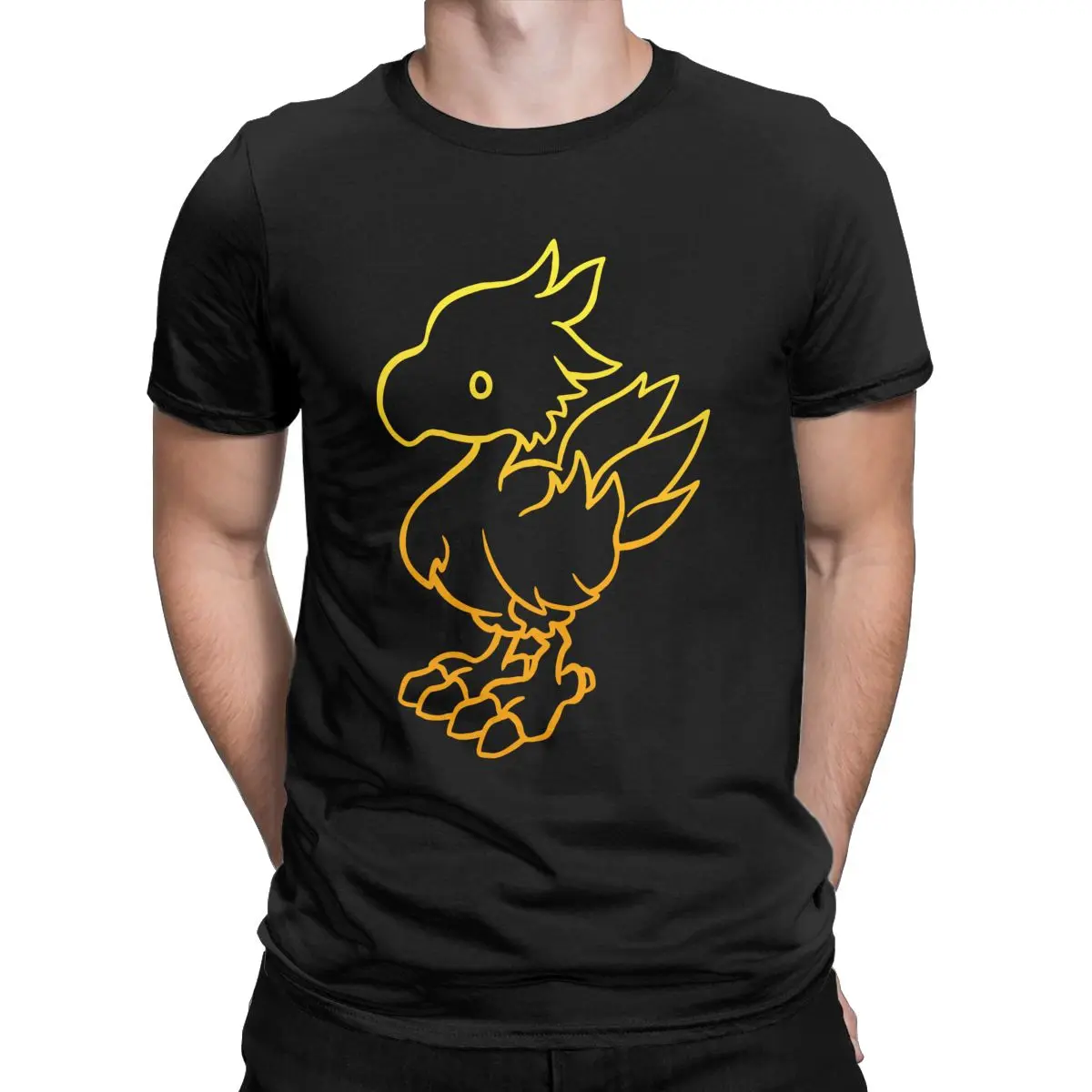 

Футболка Chocobo с коротким рукавом для мужчин и женщин, смешная тенниска из чистого хлопка с рисунком финальной фантазии, игровая майка с круг...