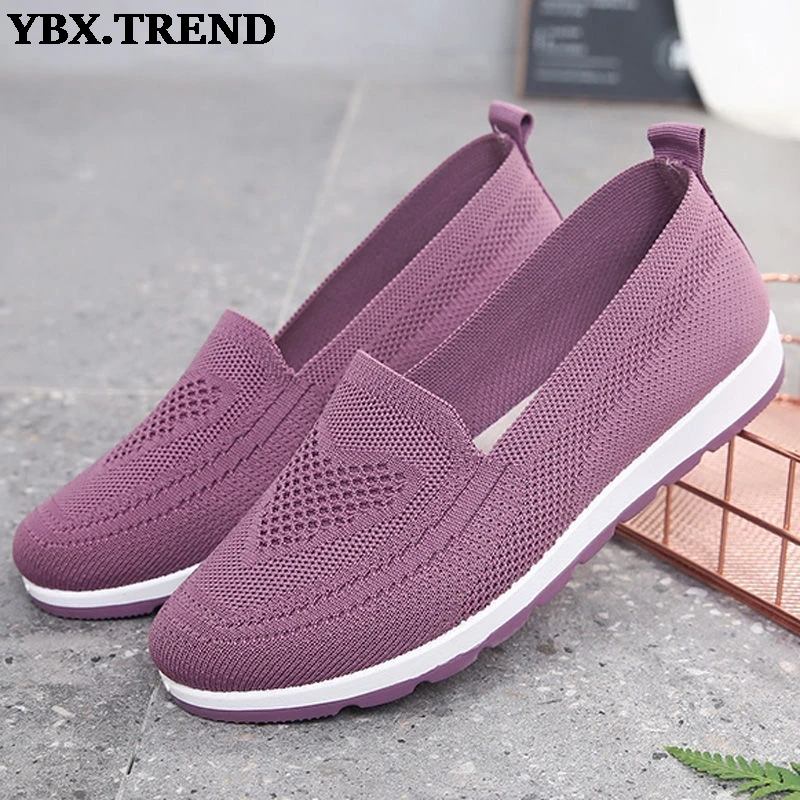 Женские кеды вязаные туфли на плоской подошве Лоферы Удобные женские Женская