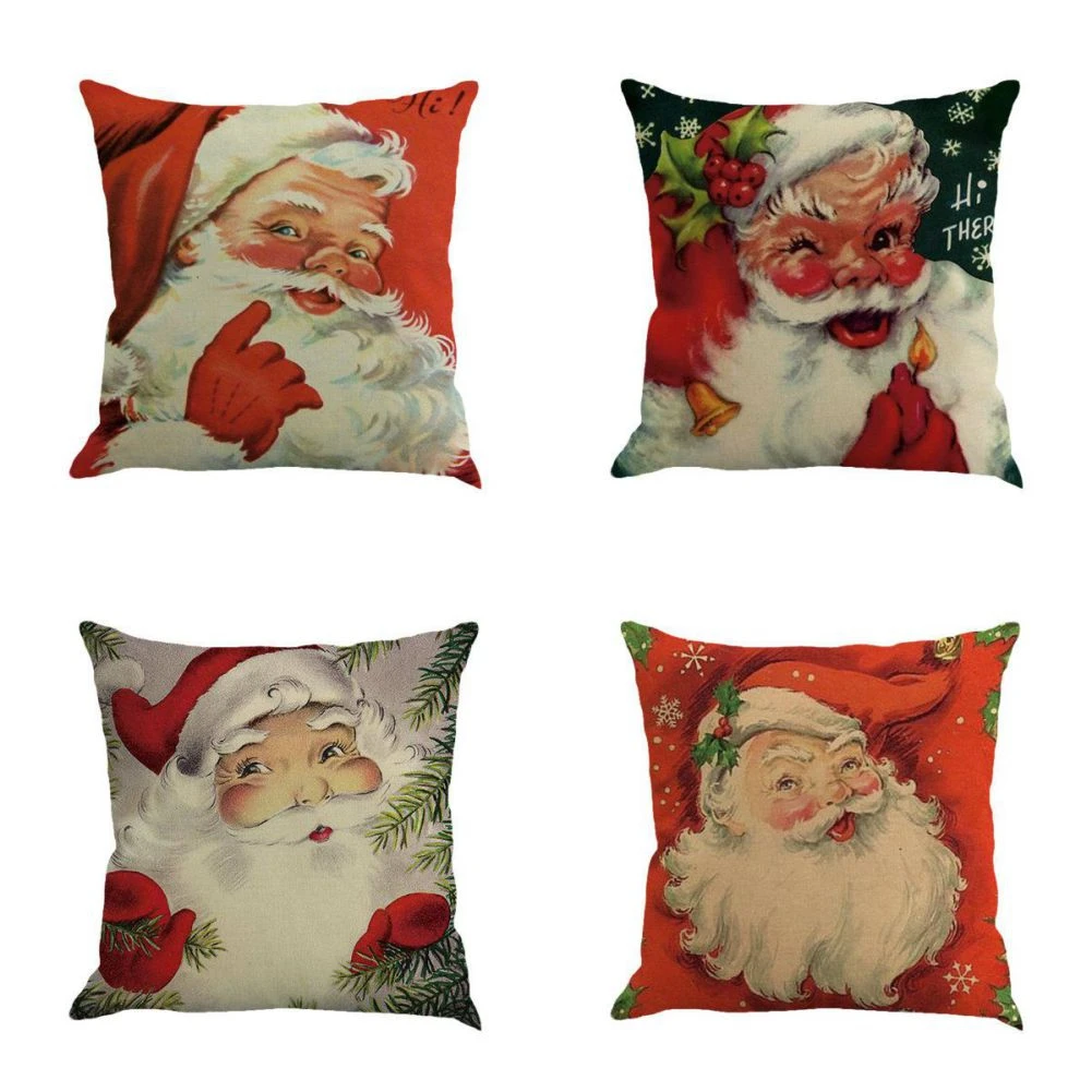 

Christmas Pillowcase Xmas Theme Print Pillowcase Super Soft Comfortable Sofa Cushion Cover Home Xmas Party Decor