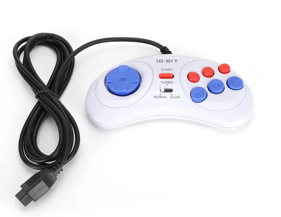 FFree доставка 1/2 шт. проводной игровой контроллер для SEGA Genesis 6 кнопочный геймпад для SEGA Mega Drive 16-битная игровая консоль