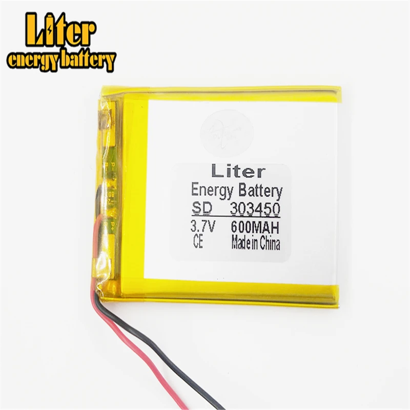 

303450 3.7V 600mAH polymer lithium ion / Li-ion battery for dvr,GPS,mp3,mp4,cell phone,speaker