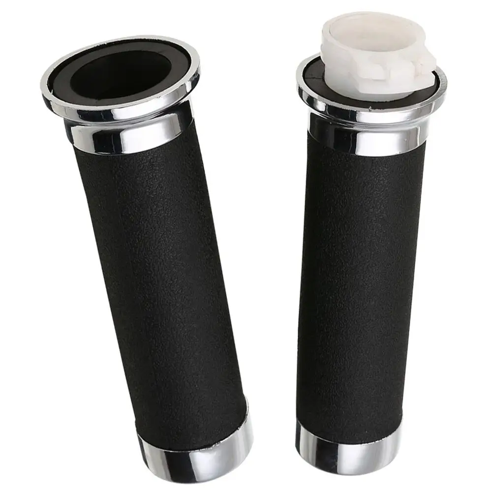 1 Pair 25mm Motorcycle Handlebar Hand Grips Black And Silver Rubber Plastic Handle Bar For Honda | Автомобили и мотоциклы