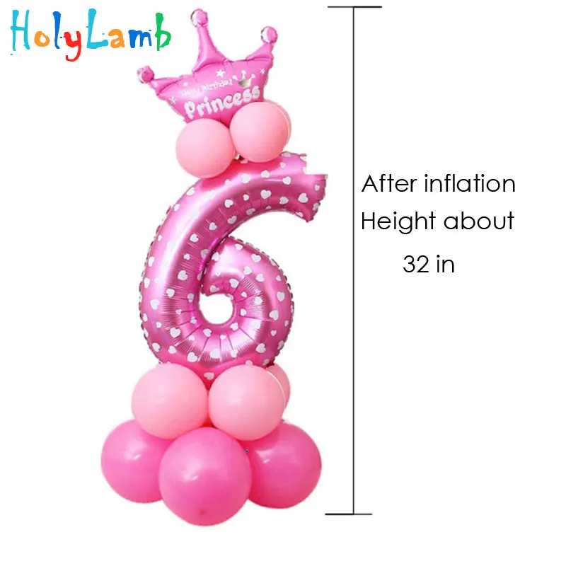 

32-inch Digital Balloon Children's Birthday Cartoon Inflatable Children Birthday Party Decoration Party Hat Column Balloon Toy