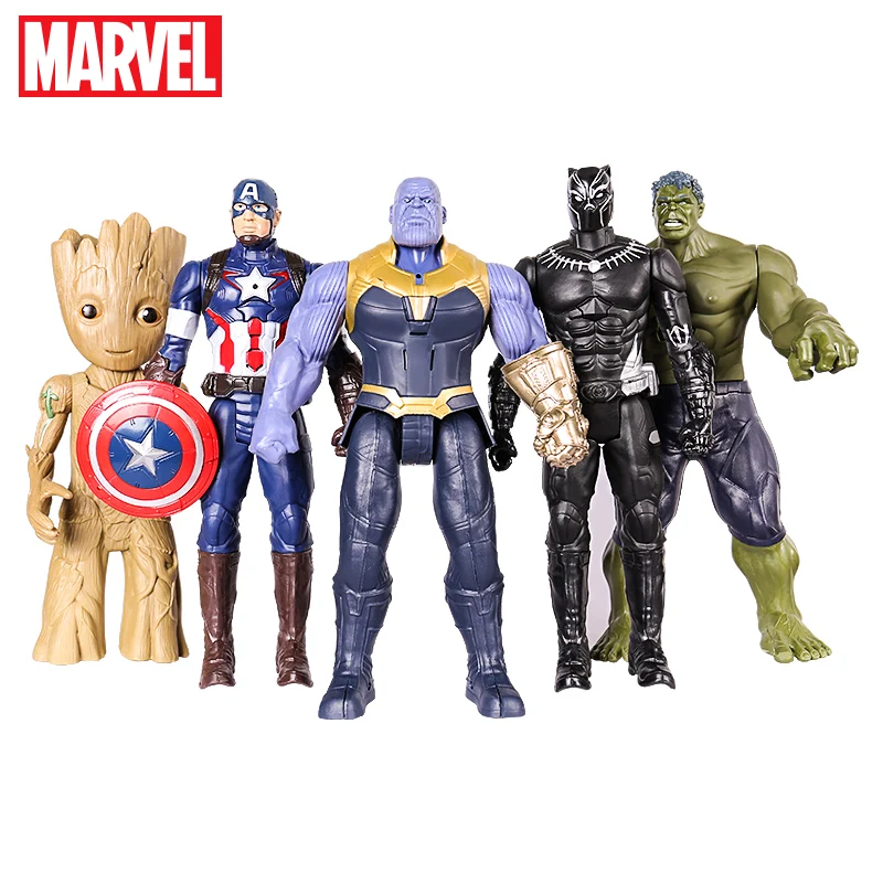

30cm Marvel The Avengers Thanos Groot Hulk Venom Spiderman Iron Man Thor Wolverine Action Figure Dolls Toys Kid Collection Model