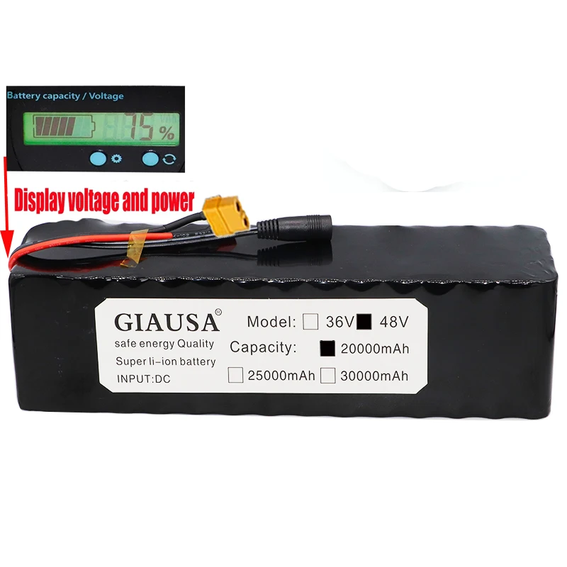 Комплект литий ионных аккумуляторов GIAUSA 48 в 30 Ач 13S4P 18650 для электровелосипеда