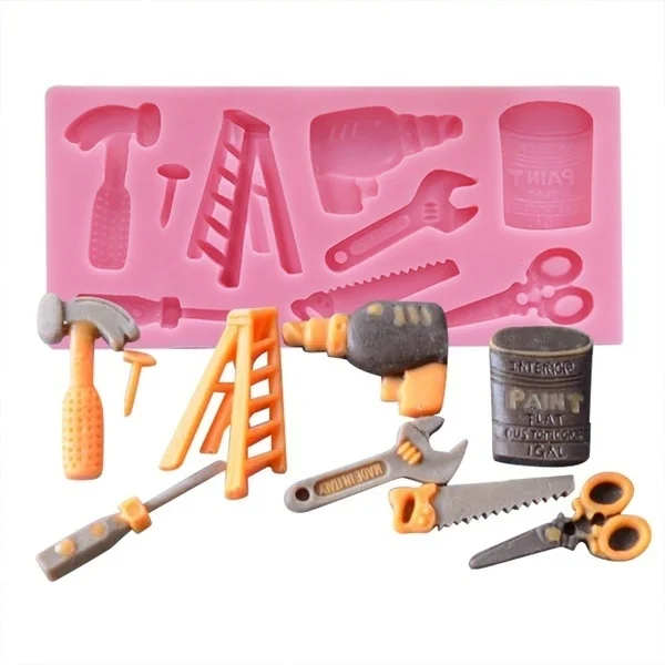 3D ремонтные инструменты форма для торта силиконовый молоток в форме ножниц