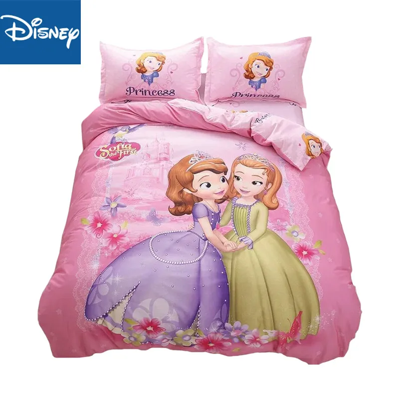 

Princess Sophia twin size bedding sets single pink disney princess quilt cover set girl kids bed home textiles bedroom decor
