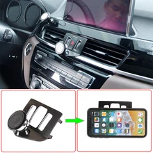 Car Center Air Vent Navigation Bracket Mobile Phone Holder Aluminum Alloy Part For BMW X1 F48 2016-2020 Car Accessories Interior