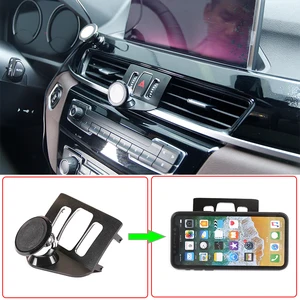 car center air vent navigation bracket mobile phone holder aluminum alloy part for bmw x1 f48 2016 2020 car accessories interior free global shipping