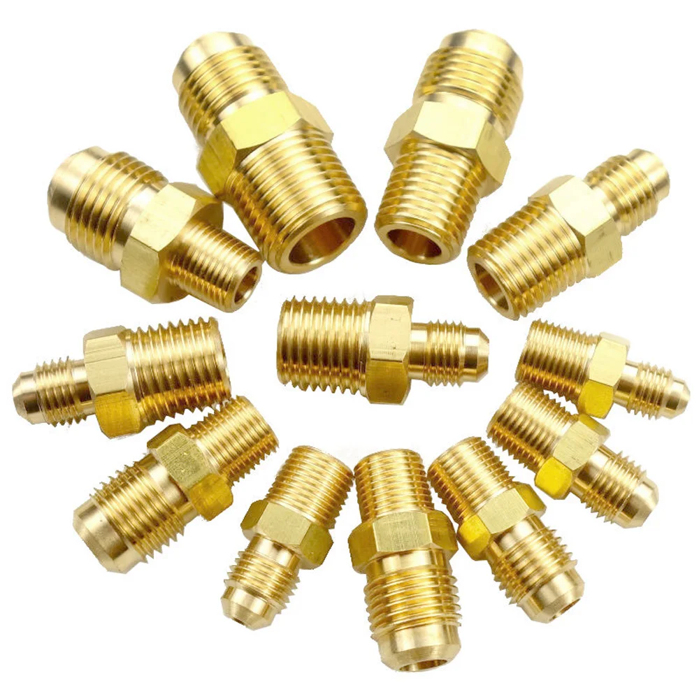 1/8 &quot1/4&quot 3/8 &quotNPT Male x Flare Fit 1/8&quot 3/16 5/16 &quot3/8&quot OD трубка латунь SAE 45 градусов трубный