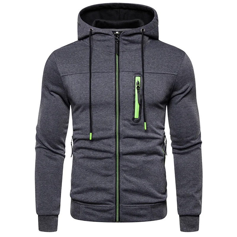 Мужская мода толстовки и свитшоты мужские одноцветные с капюшоном тонкий