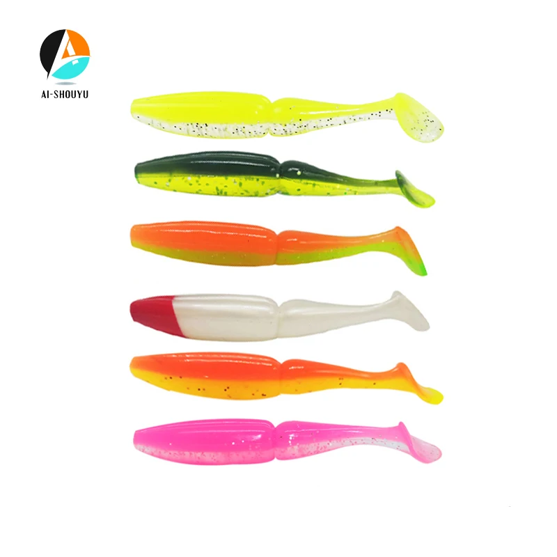 AI SHOUYU 5 шт. Easy Shiner от Шад Pesca Рыбалка мягкие приманки 90 мм 6 7g Горячие наживка воблер