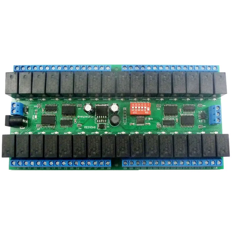 R421C32 DC12V 32 канала Modbus RTU RS485 релейный модуль шины UART серийный порт плата для PLC