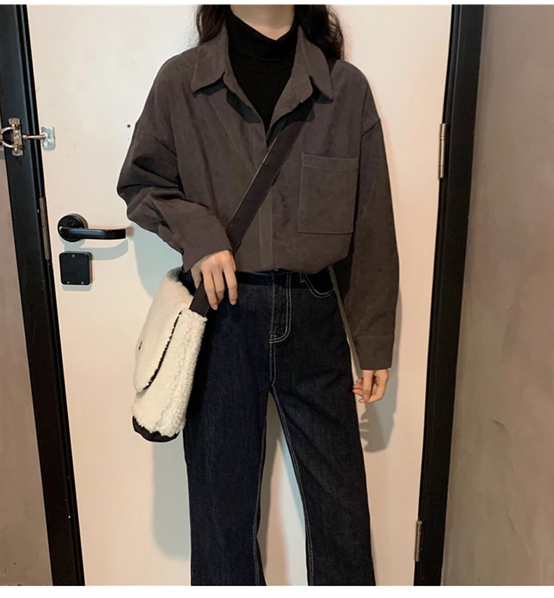 

Spring 2021new Shirt Women's Design Sense Non-mainstream Small 150 Spring Top Shirt Retro Hong Kong Style