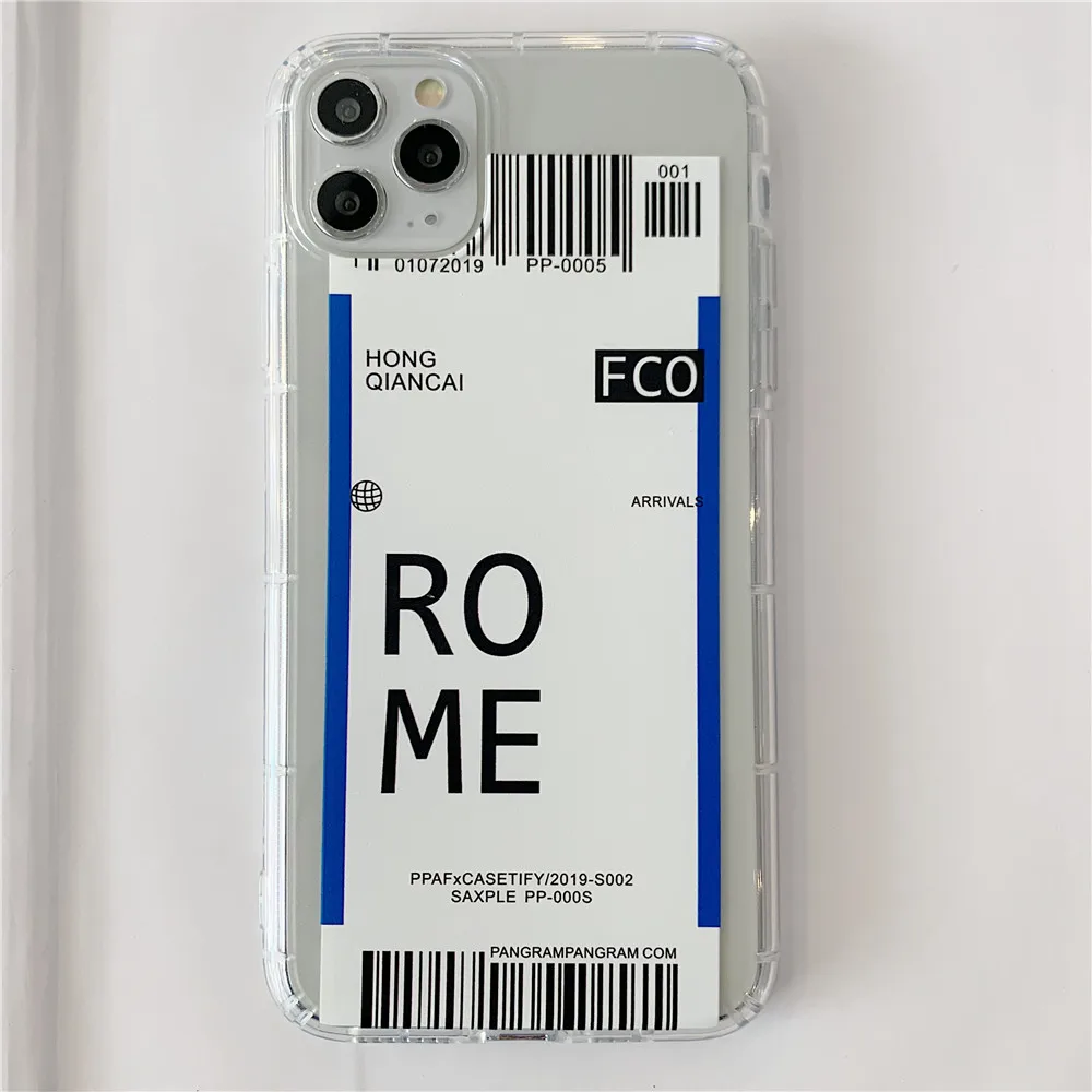 Lovebay авиаперелет этикетка письмо чехол для телефона для iPhone 11 Pro XR XS X Max 7 8 Plus Прозрачный Путешествия страна Мягкий ТПУ задняя крышка чехол s - Цвет: T23