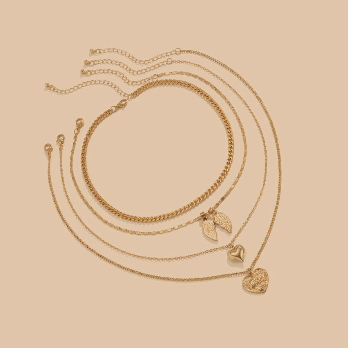 

PuRui Layered Chain With Heart Pendant Necklace for Women Fashion Thick Chain Choker Necklace Set on the Neck Jewelry 2021 Gifts