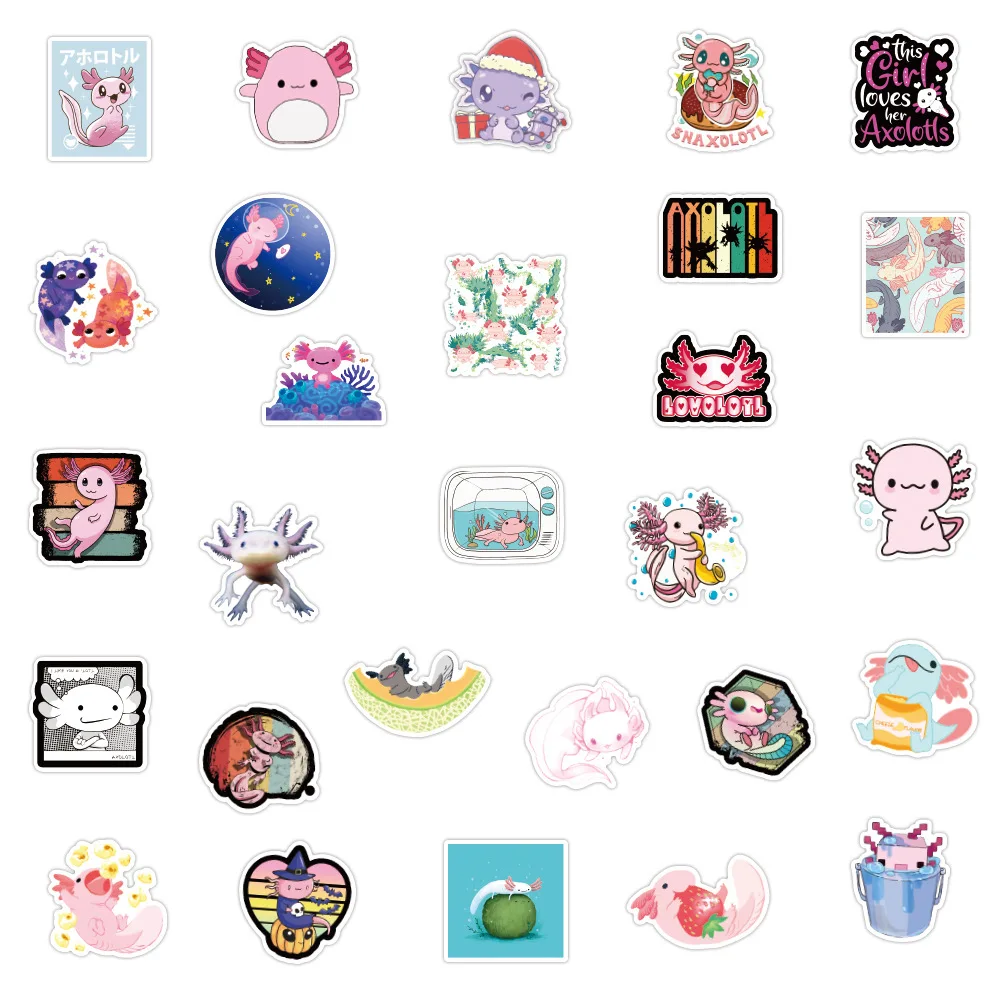103050pcs cute animal axolotl graffiti stickers cartoon decals kids toy diy diary suitcase scrapbook phone laptop car sticker free global shipping