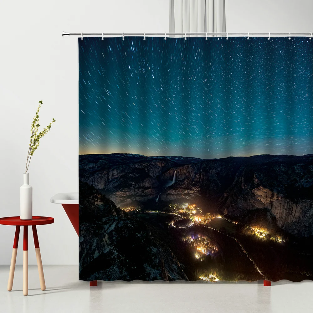 

Landscape Shower Curtain Set Mountain Bathroom Accessories Shower Anti-mold Bathroom Curtains Modern Bedroom Curtains Bathroom