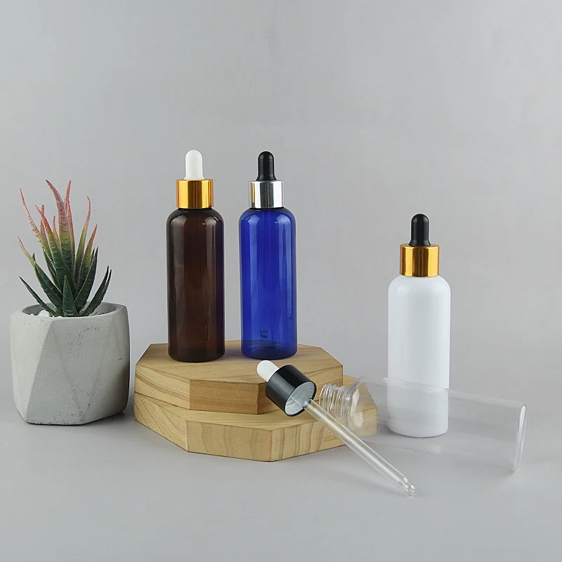 Бутылка для эфирного масла домашнего животного 100 мл с гальванизированной