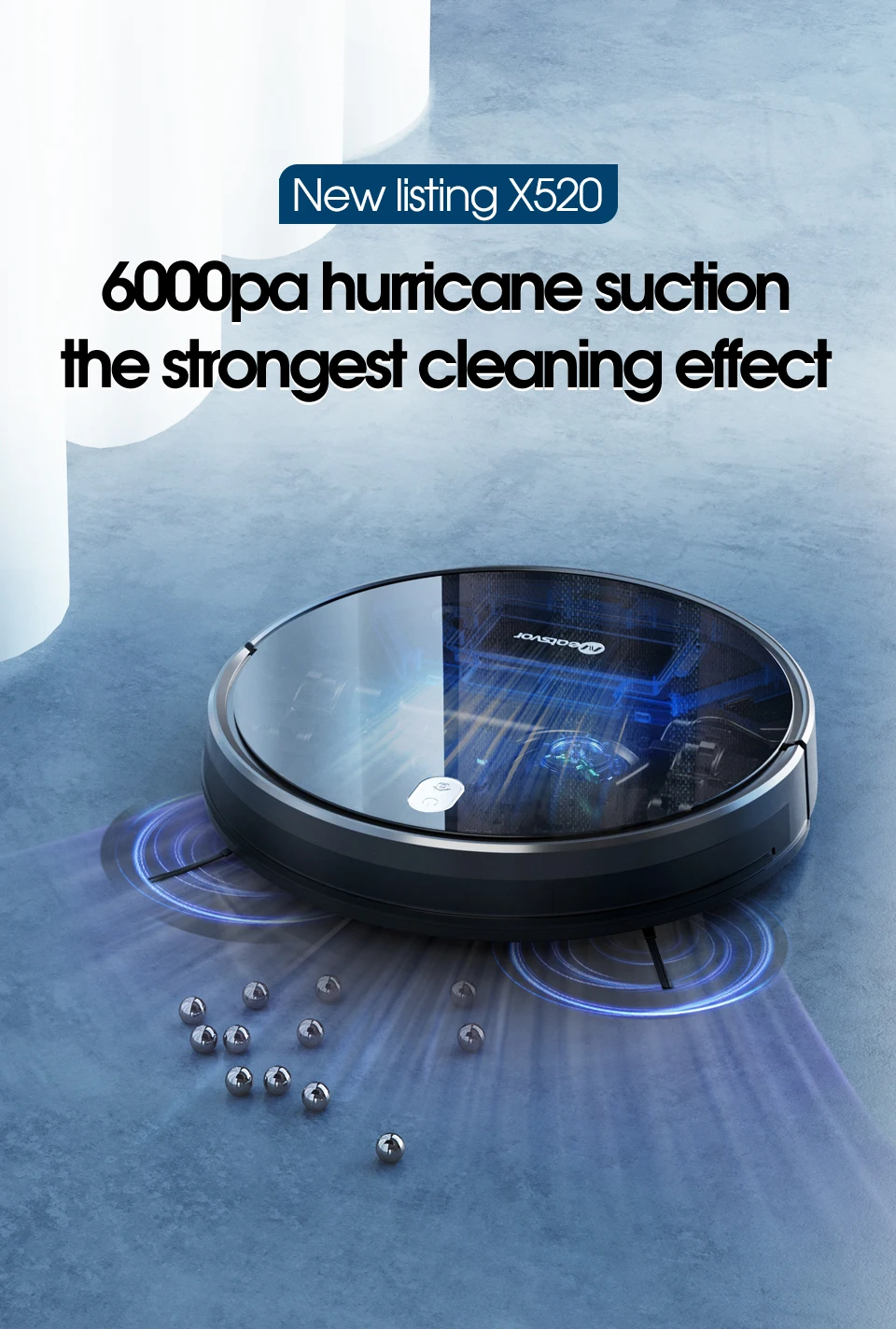 

NEATSVOR x520 Robot Vacuum Cleaner 6000pa 5200 MAh Regular Automatic Charging For Sweeping and Mopping Smart Home