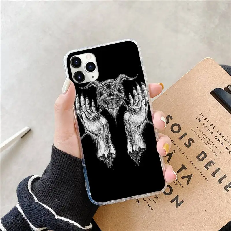 

Satanic Pentagram Baphomet Phone Case for iPhone 11 12 mini pro XS MAX 8 7 6 6S Plus X 5S SE 2020 XR