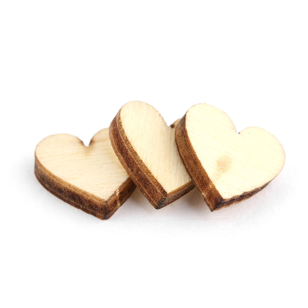 100 шт милые 4 размера смешанные деревенские деревянные любовь сердце для