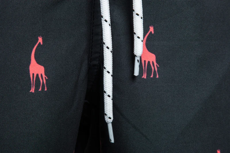 

New Summer High Quality Waterproof Men's Shorts Giraffe Printing Shorts Men Casual Beach Shorts Men Sport Outdoor Shorts