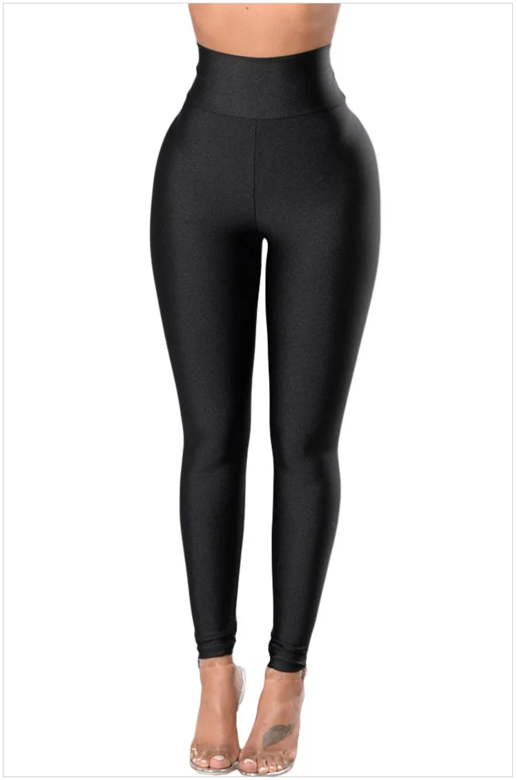 

Shiying New Black High Waist Stretch solid body slim body show Yoga tights 79944