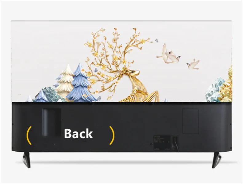 1"-80" 22 дюймов 75 дюймов экран lcd tv PC чехол декоративный капюшон занавеска пейзаж Золотой северный олень, новогодняя елка волна Луна водонепроницаемый синий