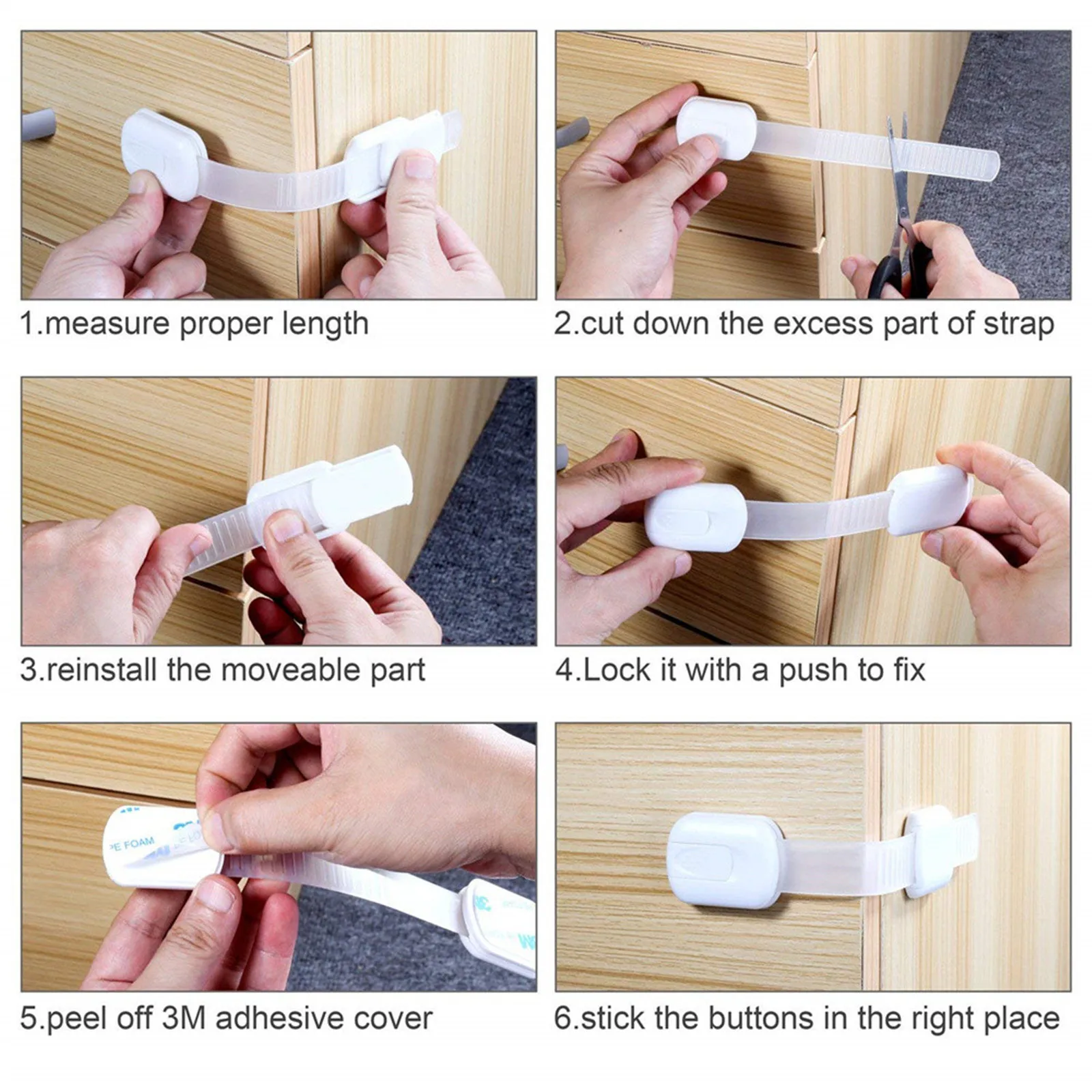 

top selling in 2020 8PCS Baby Kids Toddler Safety Fridge Drawer Door Cabinet Cupboard Locks Support Wholesale and Dropshipping