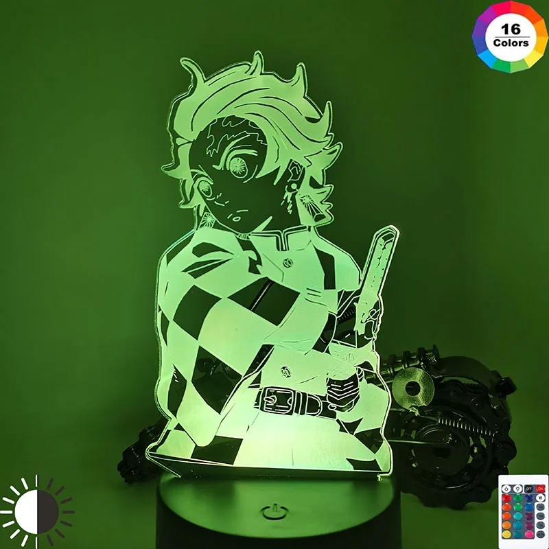 

Kimetsu No Yaiba Tanjiro Kamado Figure 3d Night Lamp for Child Bedroom Decor Nightlight Kids Led Night Light Demon Slayer Gift