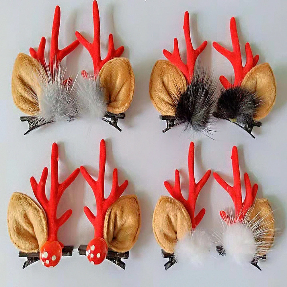 

Deer Horn Hair Clip Hairpins Hair Accessories Christmas Gift Barrettes Baby Girls Random