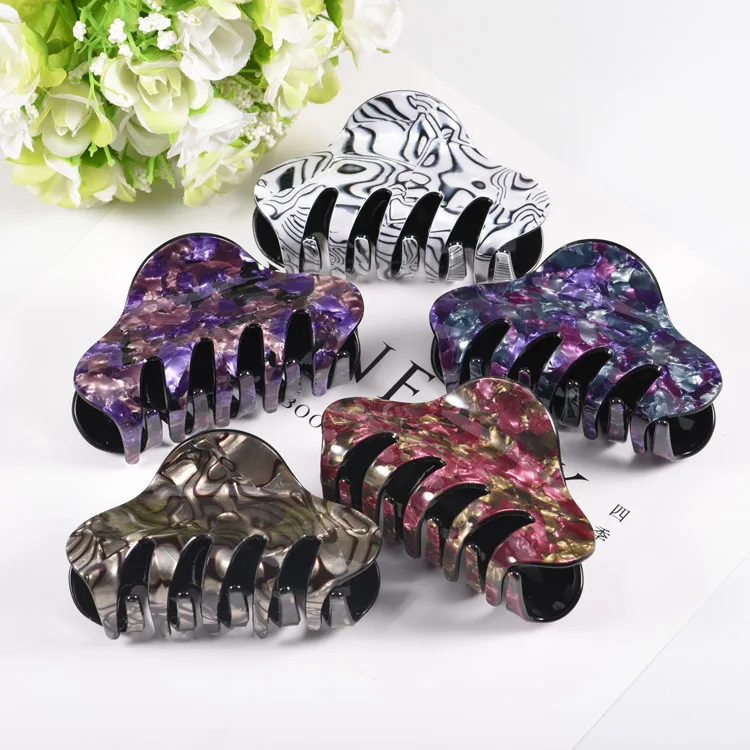 

Fashion new style Large floral acrylic Hair Clips Girls Hairpins Crab Claws Jaw Clamp Hair Jewelry for Women Banana Grips Slid