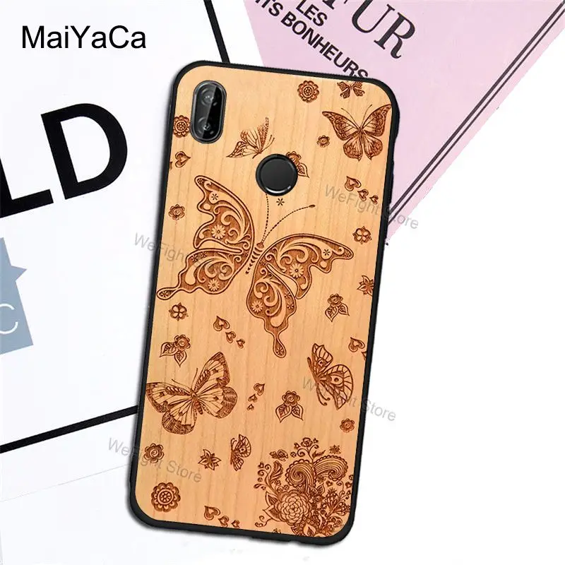 Wolf Bike Butterfly Wood Case For Xiaomi Redmi Note 9 Pro 9S 8T 8 9C 9A Mi 10T 10 Lite POCO X3 | Мобильные телефоны и