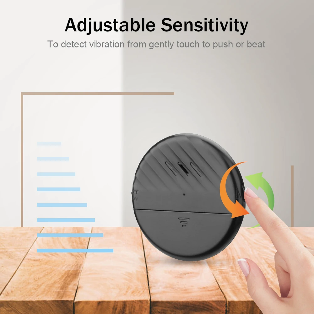 Беспроводной датчик вибрации для дверей и окон Elecpow сигнализация 125 дБ со стеклом