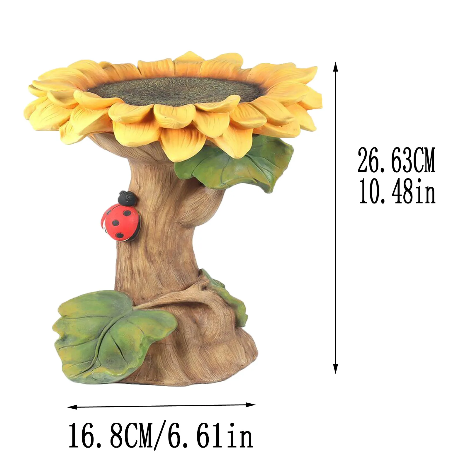 

Polyresin Sunflower Bird Bath Indoor Outdoor Decorative Ornaments Bird FeederSunflower Bird Bath Feeder Garden Decoration
